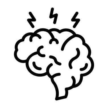 beyin ikonu vektör illüstrasyonu