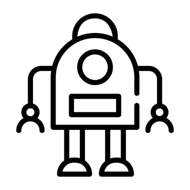 robot. Web simgesi basit illüstrasyon