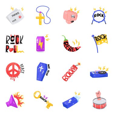 Farklı bayram simgelerinin cadılar bayramı seti 