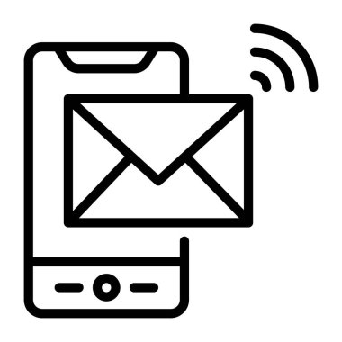 Mesaj var. Web simgesi basit illüstrasyon