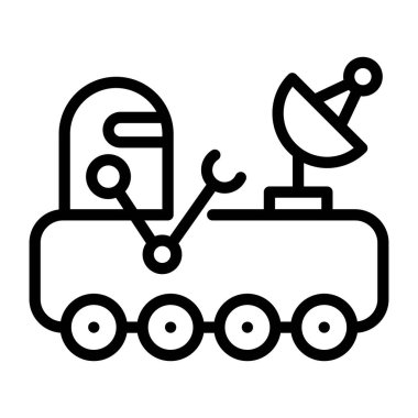 Robot ikon vektörü. İnce çizgi işareti. İzole edilmiş kontür sembolü gösterimi