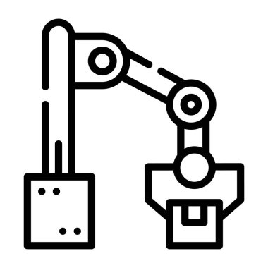 Robot kol ikonu. Robot el vektör illüstrasyon sembolünü özetle