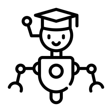 Mezuniyet ikonu vektörü. Özet öğrenci şapkası işareti. izole edilmiş sınır sembolü çizimi