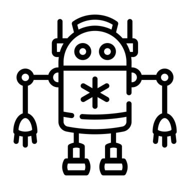 robot. Web simgesi basit illüstrasyon