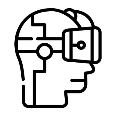 Beyin ve vites vektör illüstrasyon tasarımlı insan kafası