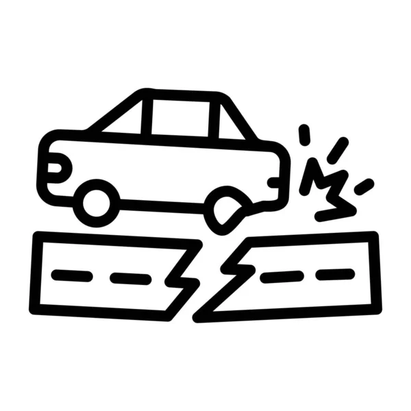 Pictogram Auto Ongeluk Schets Illustratie Van Gebroken Auto Vector Pictogrammen — Stockvector