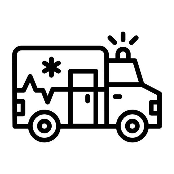 Vettore Icona Dell Auto Ambulanza Delineare Segno Medico Veicolo Emergenza — Vettoriale Stock