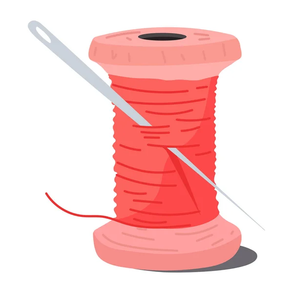 Sewing Thread Needle Threads Spool Needles Thimble Tape Bobbin Yarn — Stock Vector