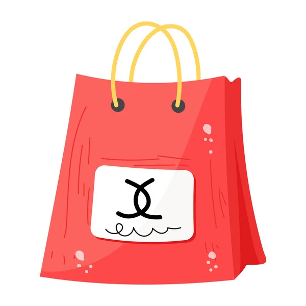 Illustration Vectorielle Sac Provisions Avec Signe Rouge — Image vectorielle