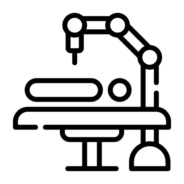 Icône Bras Robotique Contour Microscope Vecteur Symbole Conception — Image vectorielle