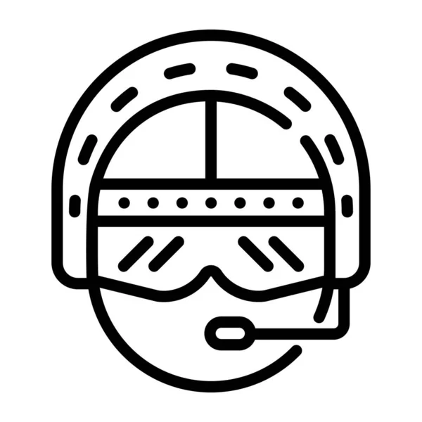 Vettore Icona Casco Hockey Contorno Segno Maschera Calcio Illustrazione Simbolo — Vettoriale Stock