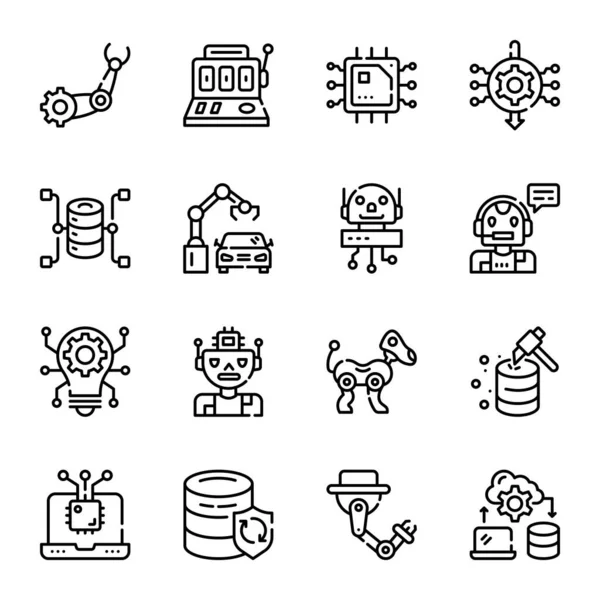 Robot simgesinin vektör illüstrasyonu