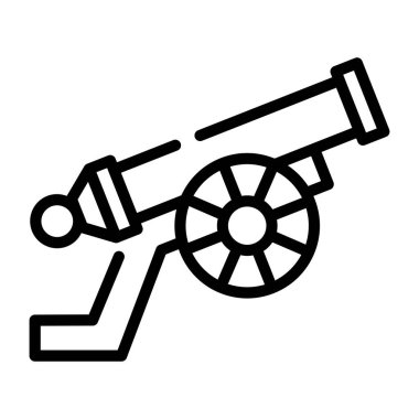 Top ikon vektörü. Ana hat silah işareti. izole edilmiş sınır sembolü çizimi