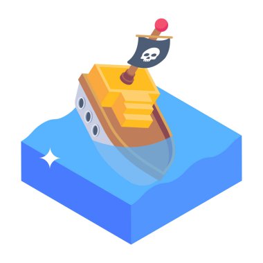 Bir hazine teknesinin izometrik çizimi