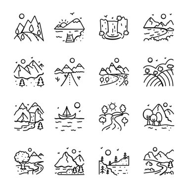 Dağların vektör simgeleri.