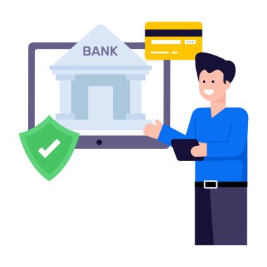 Mobil ödemenin düz modern bir çizimi