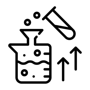 Bilim ve teknoloji çizgi vektör simgesi.