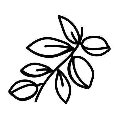 Yapraklı bir ağacın dalı. vektör illüstrasyonu