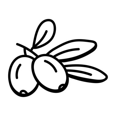 bir el çizimi zeytinlerin siyah beyaz vektör görüntüsü