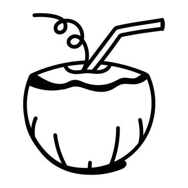 Kokteyl ikonu vektör illüstrasyonu