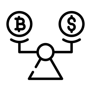 Şifreleme para birimi simgesi, bitcoin vektör illüstrasyonu