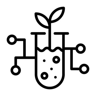 Bilim ve teknoloji çizgi vektör simgesi.