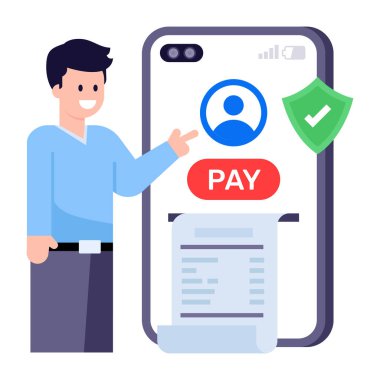 Mobil ödemenin düz modern bir çizimi