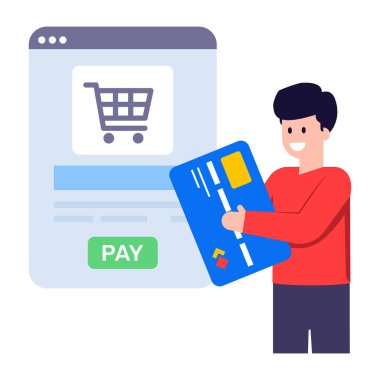 İnternetten alışveriş. Web simgesi 