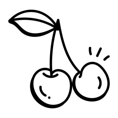 Kiraz. Web simgesi basit illüstrasyon