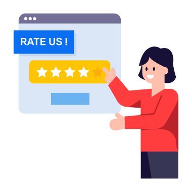 Geri bildirim derecesi. Düz dizayn. vektör illüstrasyonu