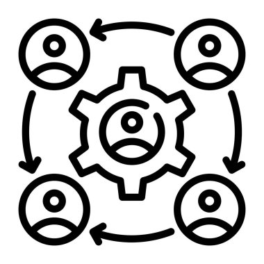 iş ve yönetim simgesi vektör illüstrasyonu