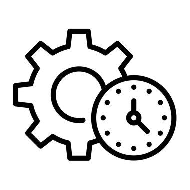 Zaman yönetimi vektör satırı simgesi