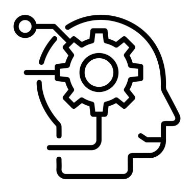 Beyin. Web simgesi basit illüstrasyon