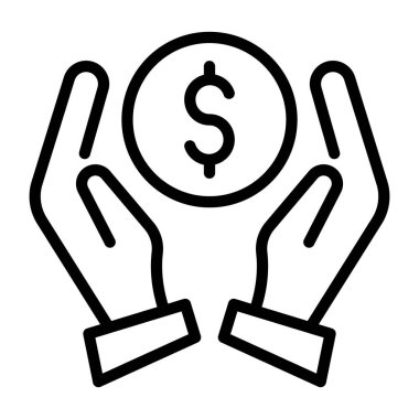 Dolar işareti simgesi, vektör çizimi