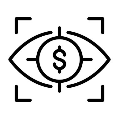 Dolar vektör ince çizgi simgesi