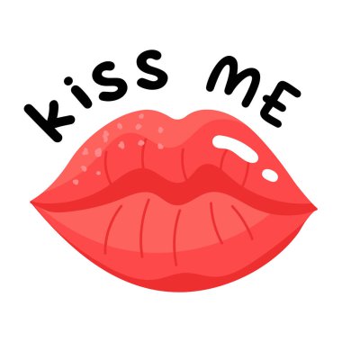 Güzel kırmızı dudakların vektör çizimi 