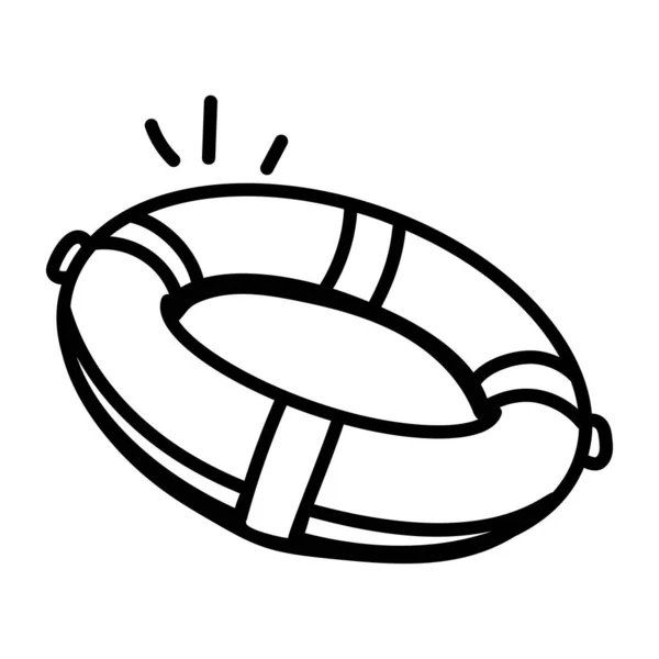 Beach Lifebuoy Icon Outline Illustration Lifeguard Float Vector Icons Web — Stock Vector