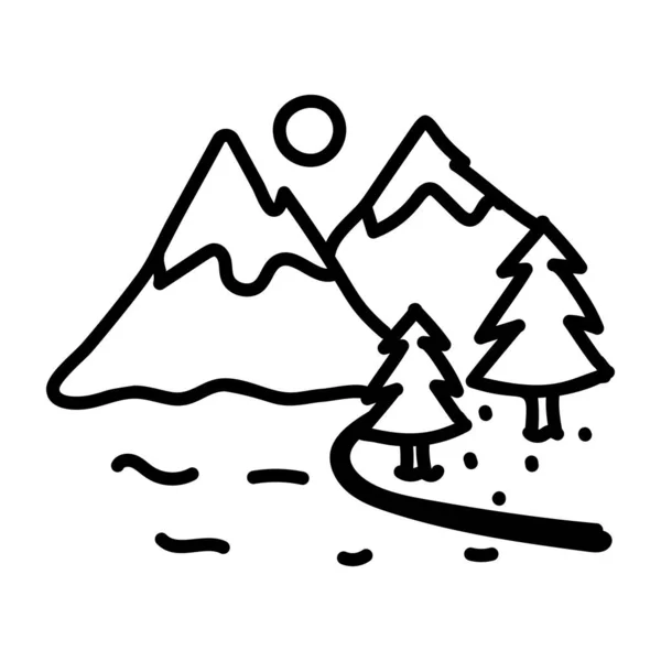 Montanha Ícone Web Ilustração Simples —  Vetores de Stock