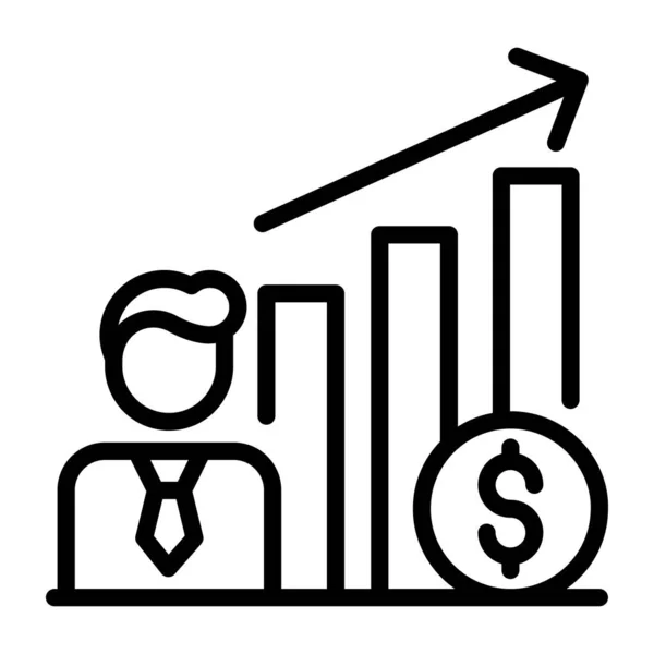 Crescimento Negócio Ícone Ilustração Vetorial — Vetor de Stock