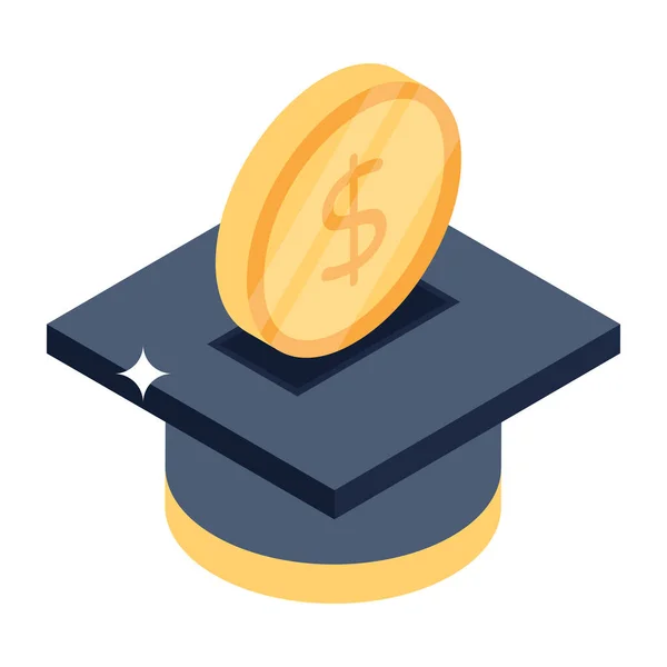 Graduiertenmütze Mit Geld Vektor Illustration — Stockvektor