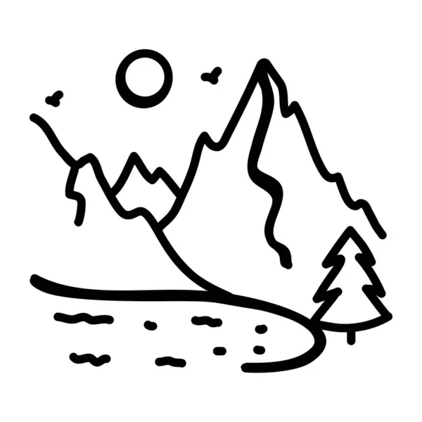 Montaña Icono Web Ilustración Simple — Vector de stock