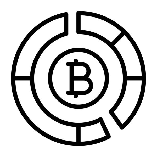 Bitcoin Pénz Ikon Vázlat Vektor Illusztráció — Stock Vector