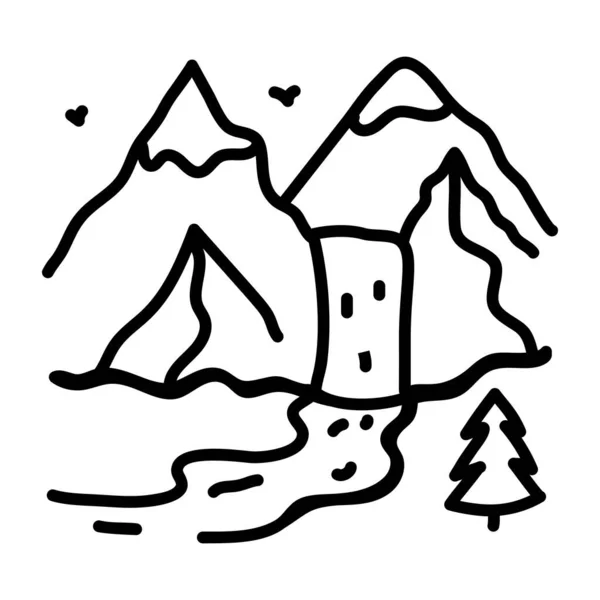 Vector Illustration Mountain Icon — Stock Vector