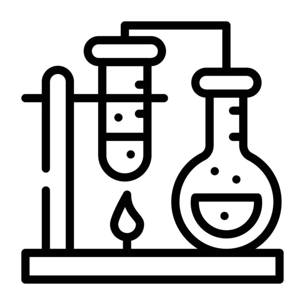 Icono Vector Tubo Ensayo Signo Del Frasco Del Microscopio Del — Vector de stock