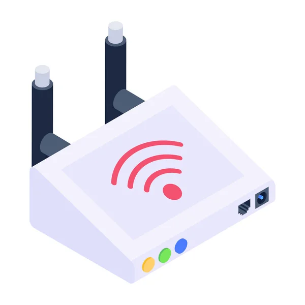 Icona Del Router Wireless Isometrico Delle Icone Vettoriali Dello Smart — Vettoriale Stock