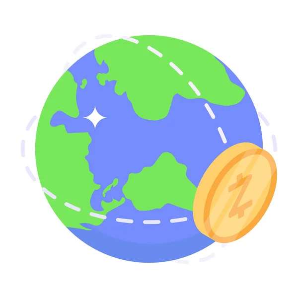 Διανυσματική Απεικόνιση Ενός Πλανήτη Ένα Σύμβολο Δολαρίου — Διανυσματικό Αρχείο