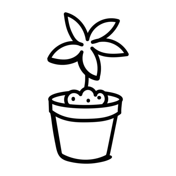 Yapraklı Bitki Bitki Vektör Illüstrasyon Tasarımı — Stok Vektör