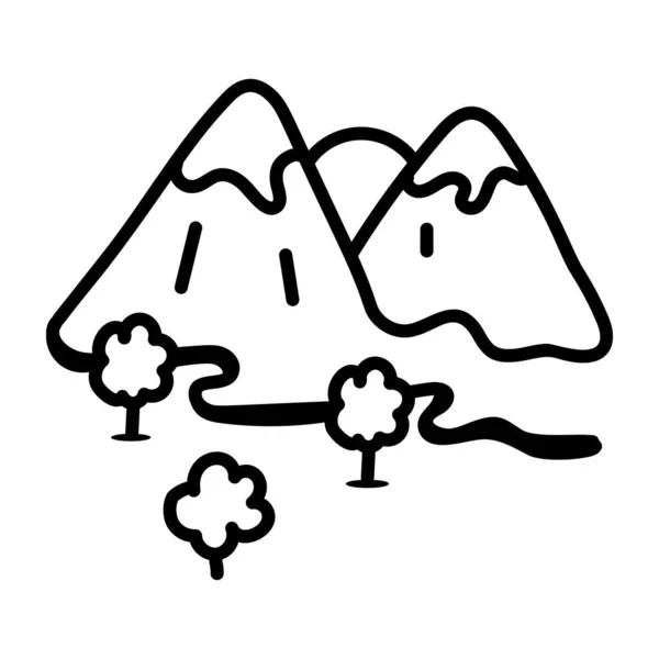 Mountain Web Icon Vector Illustration — Stock Vector