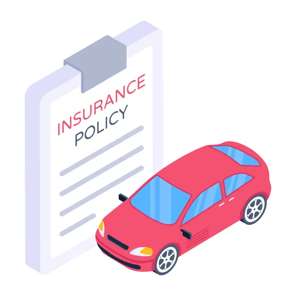 Car Insurance Icon Flat Illustration Auto Vector Fill Icons — Stock Vector