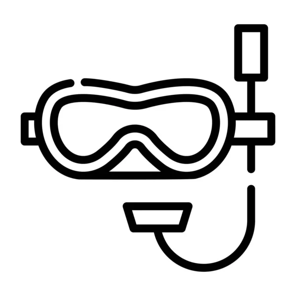 Diving Mask Icon Vector Thin Line Sign Isolated Contour Symbol — стоковый вектор